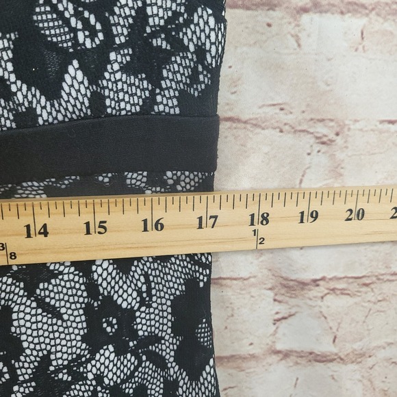 Chaps‎ Ralph Lauren Womans Dress Size 14 Black Lace Side Zipper Cocktail Party - Picture 8 of 11